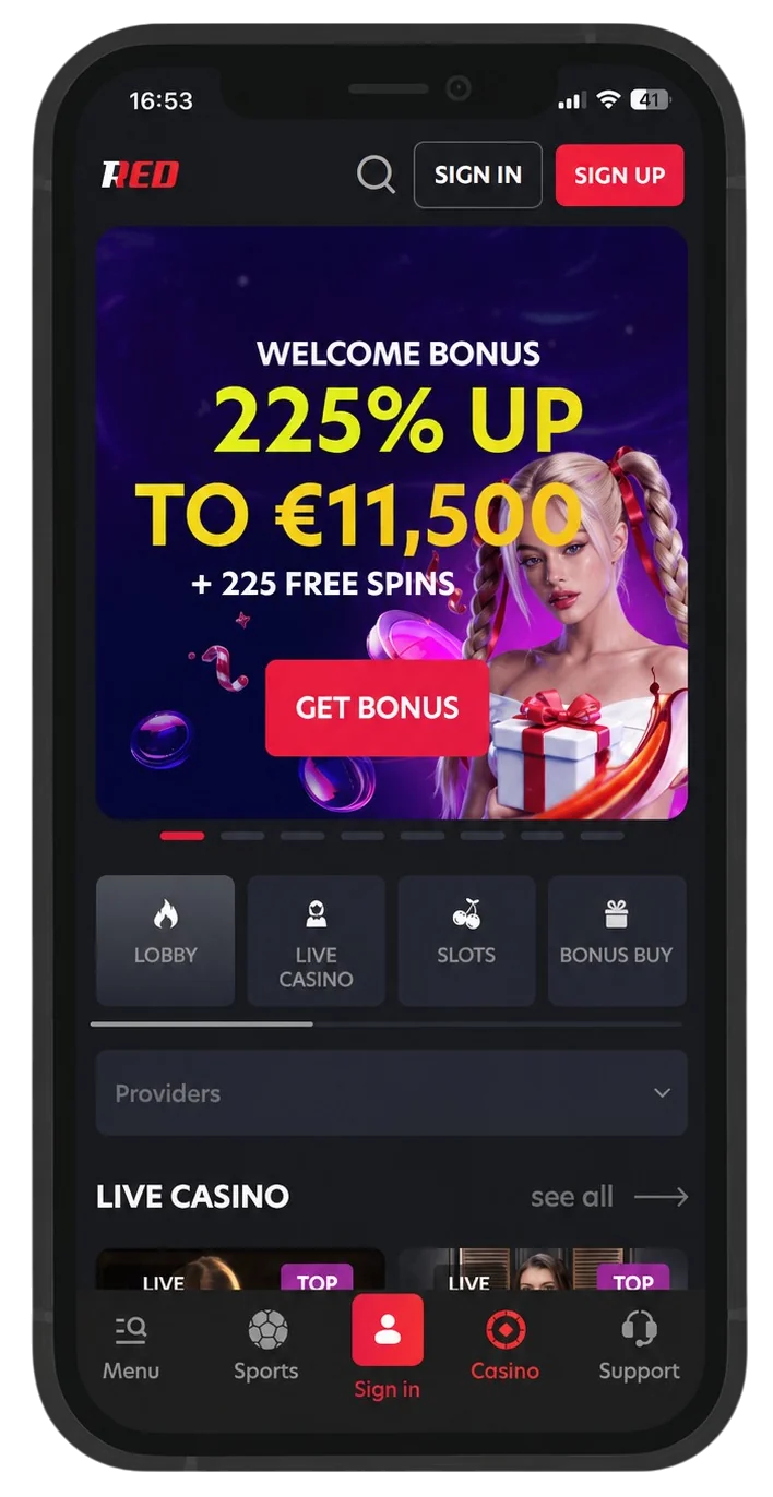 1REDBET Casino App